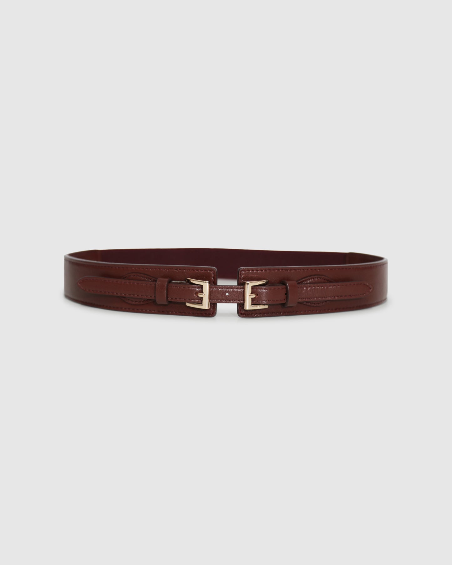 London Fog Leather Waist Belt - Burgundy