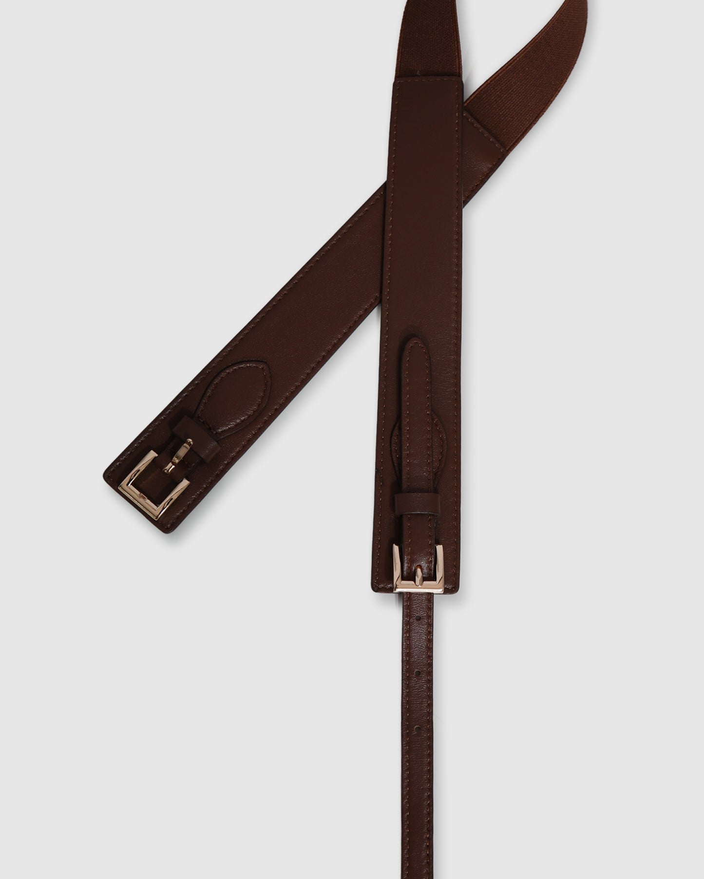 London Fog Leather Waist Belt - Chocolate