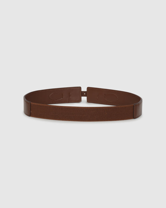London Fog Leather Waist Belt - Chocolate