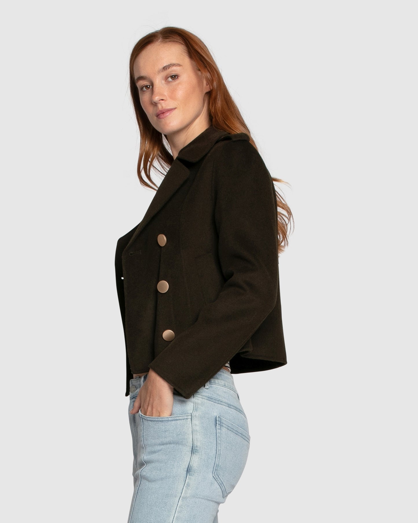 Love Me Now Wool Blend Military Style Coat - Military