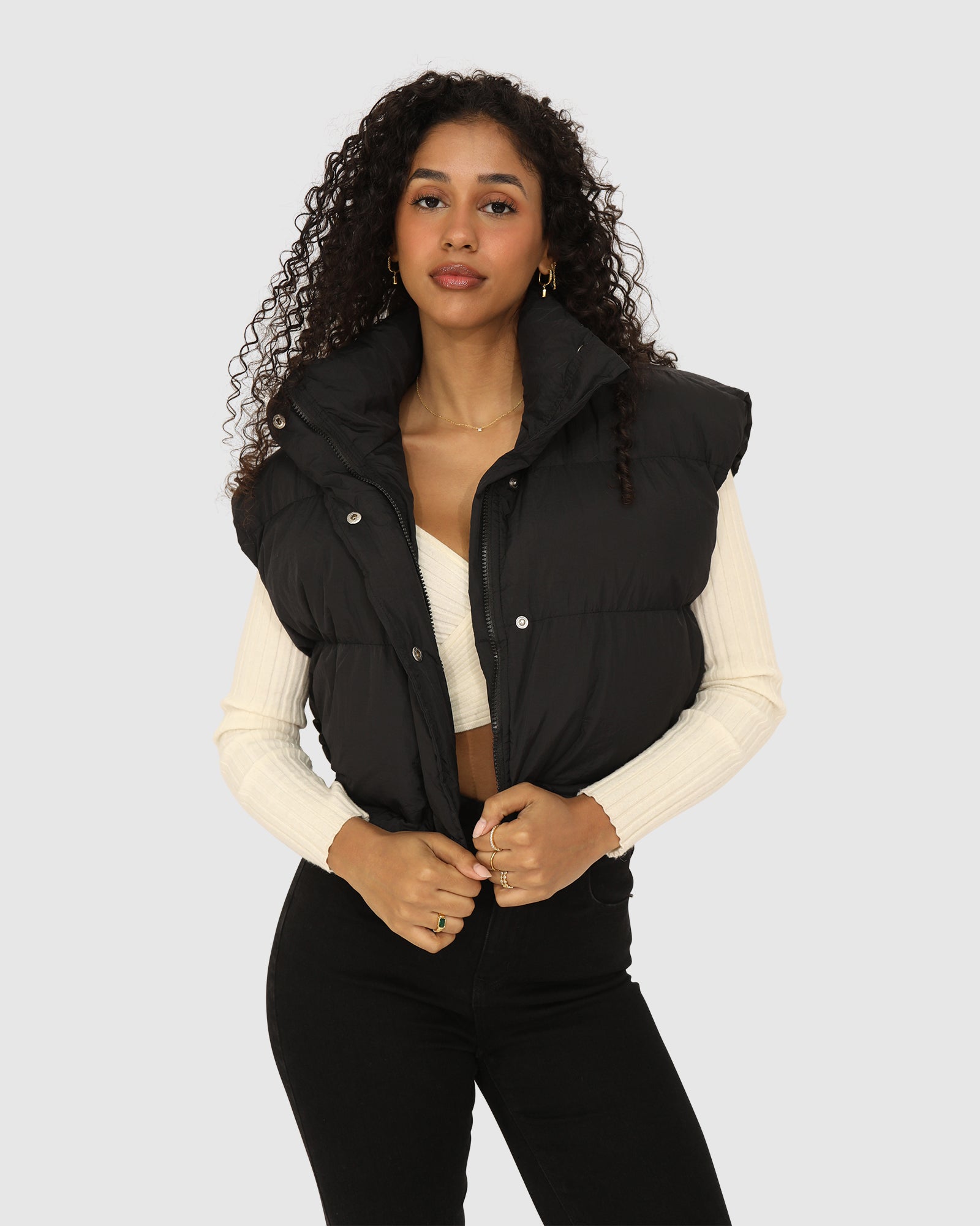 Landslide Zip-Off Puffer Vest - Black – Belle & Bloom