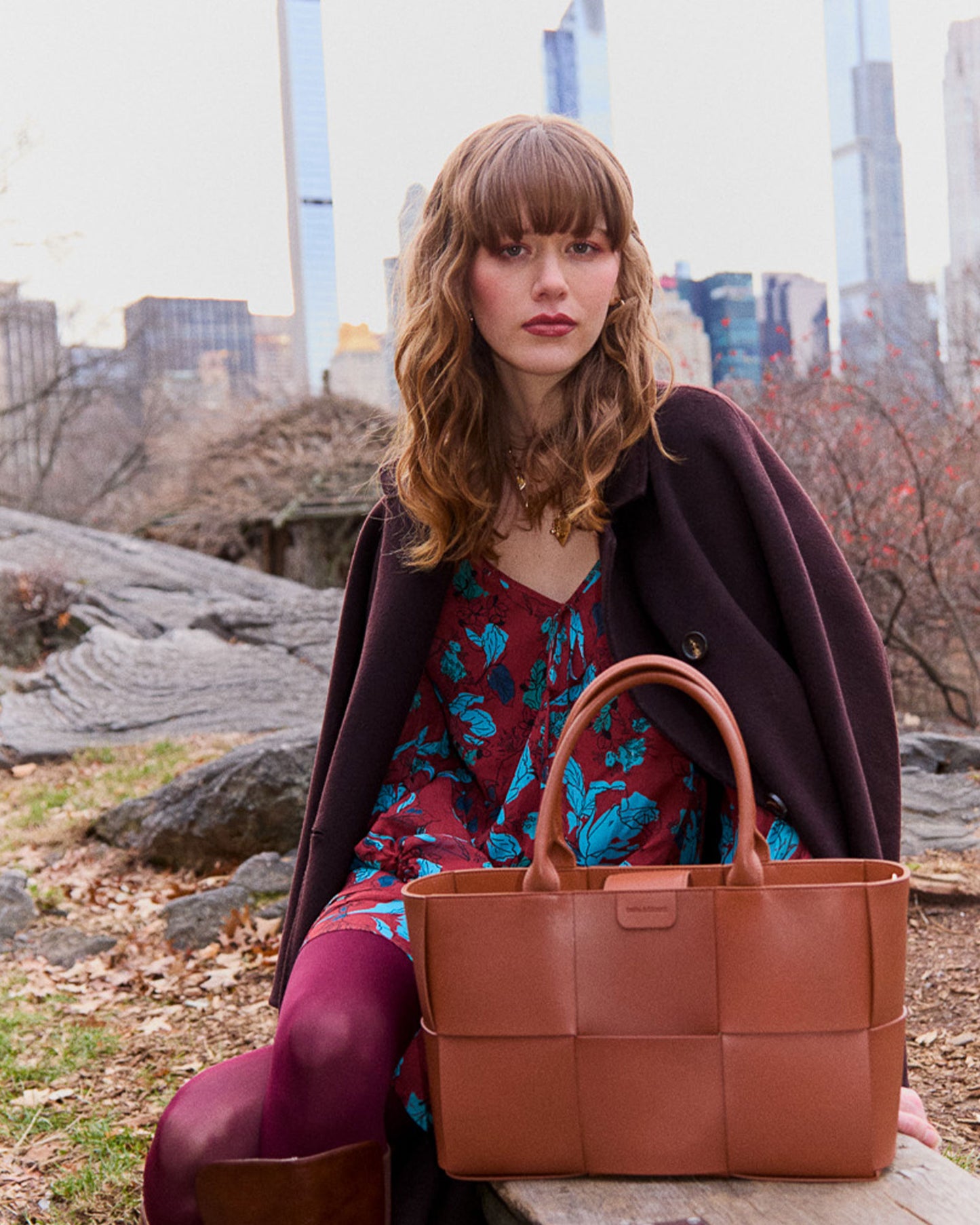 Long Way Home Woven Tote - Camel