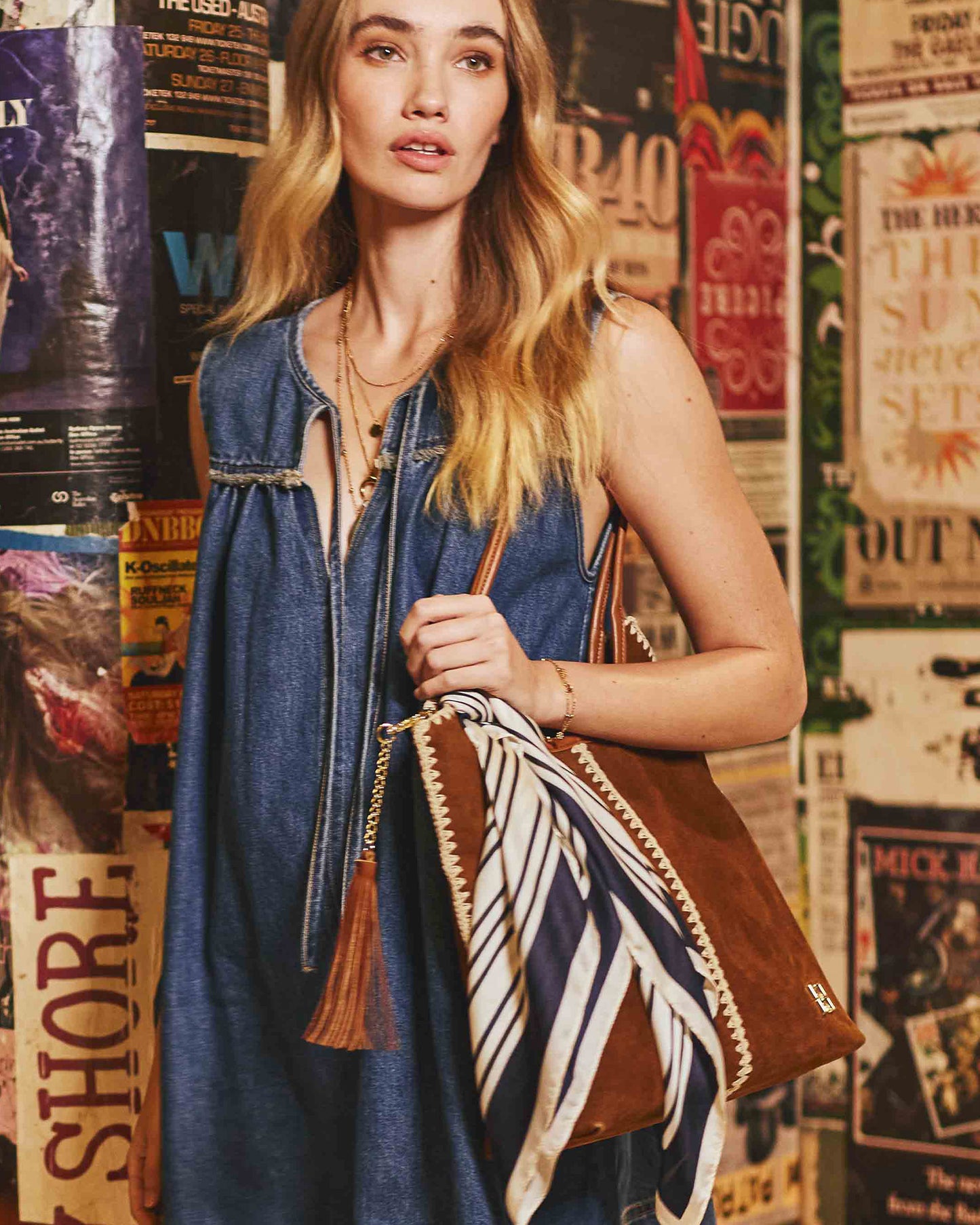 Labyrinth Fashion Scarf - Navy Stripe