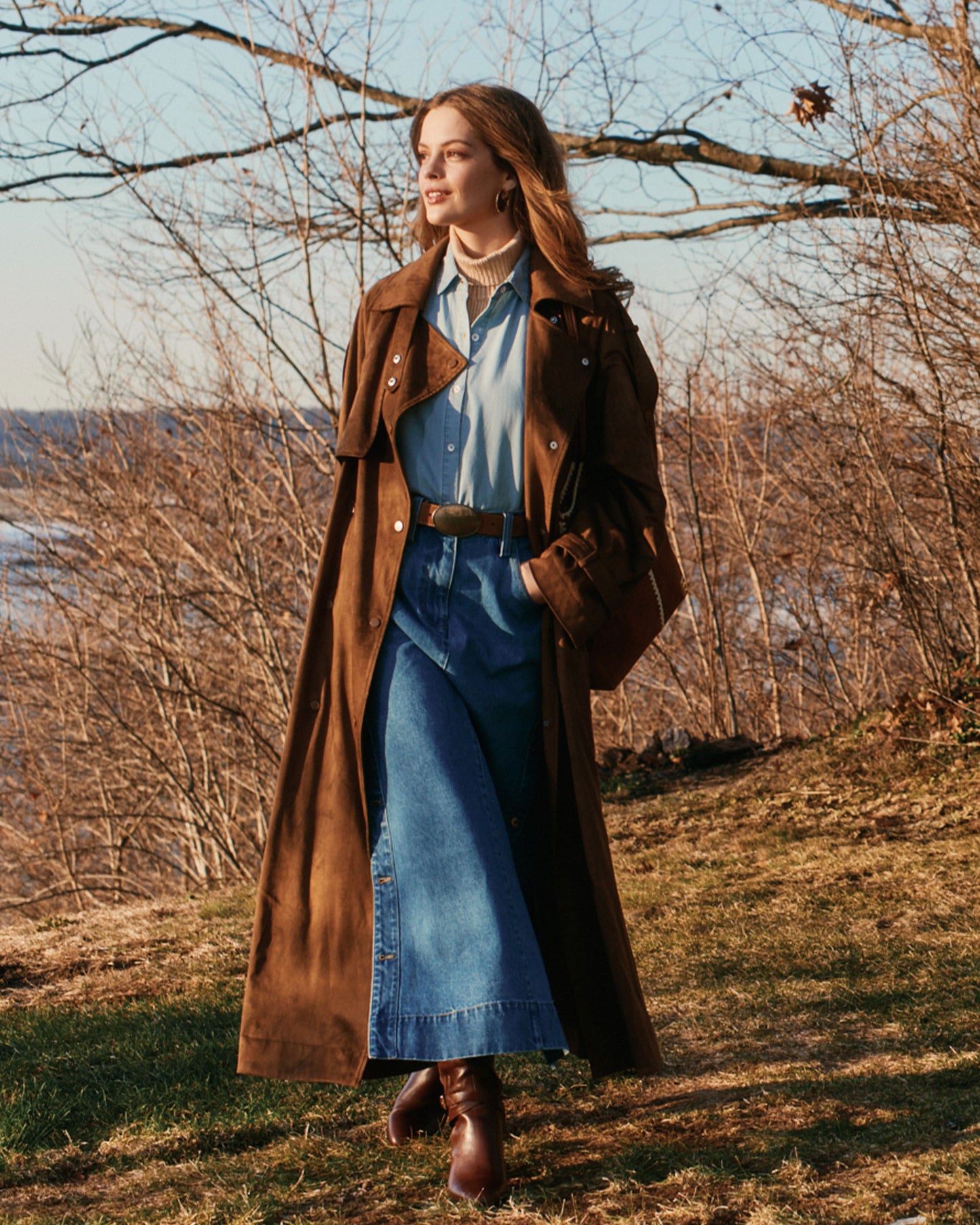 Long Lost Lover Soft Maxi Trench - Tobacco