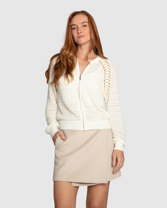Meadow Breeze Zip Knit - Cream
