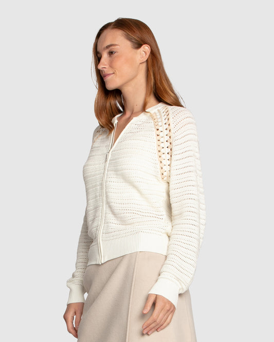 Meadow Breeze Zip Knit - Cream