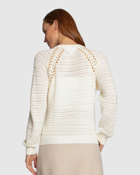Meadow Breeze Zip Knit - Cream