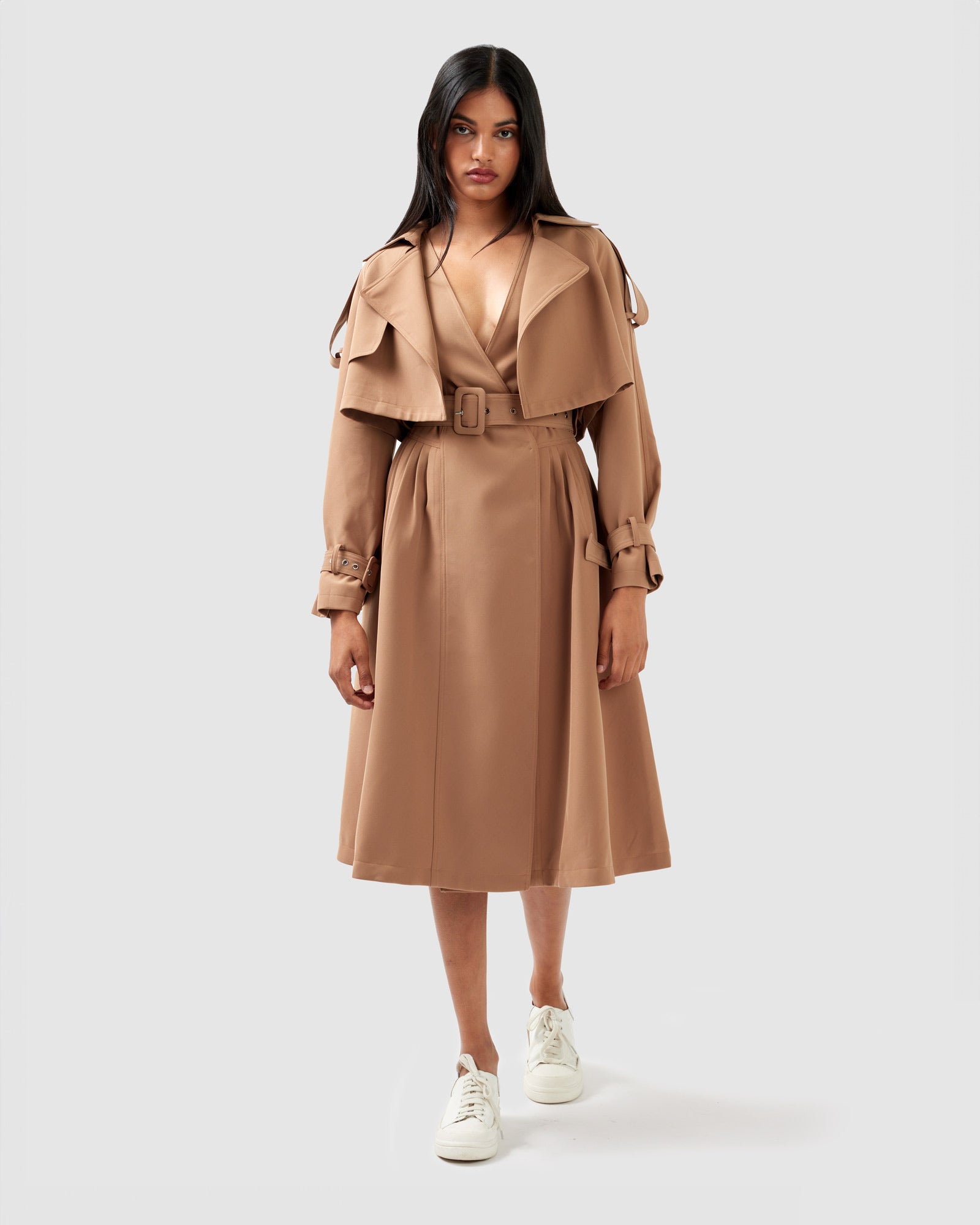 Manhattan Cropped Trench - Camel – Belle & Bloom
