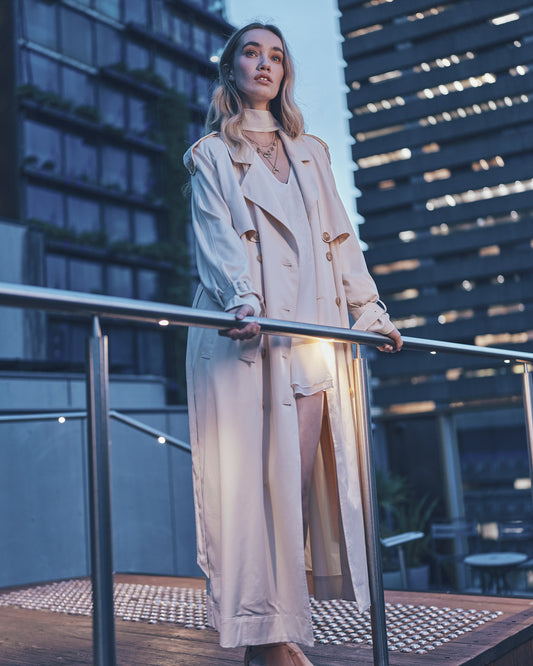 Major Mood Soft Maxi Trench - Butter