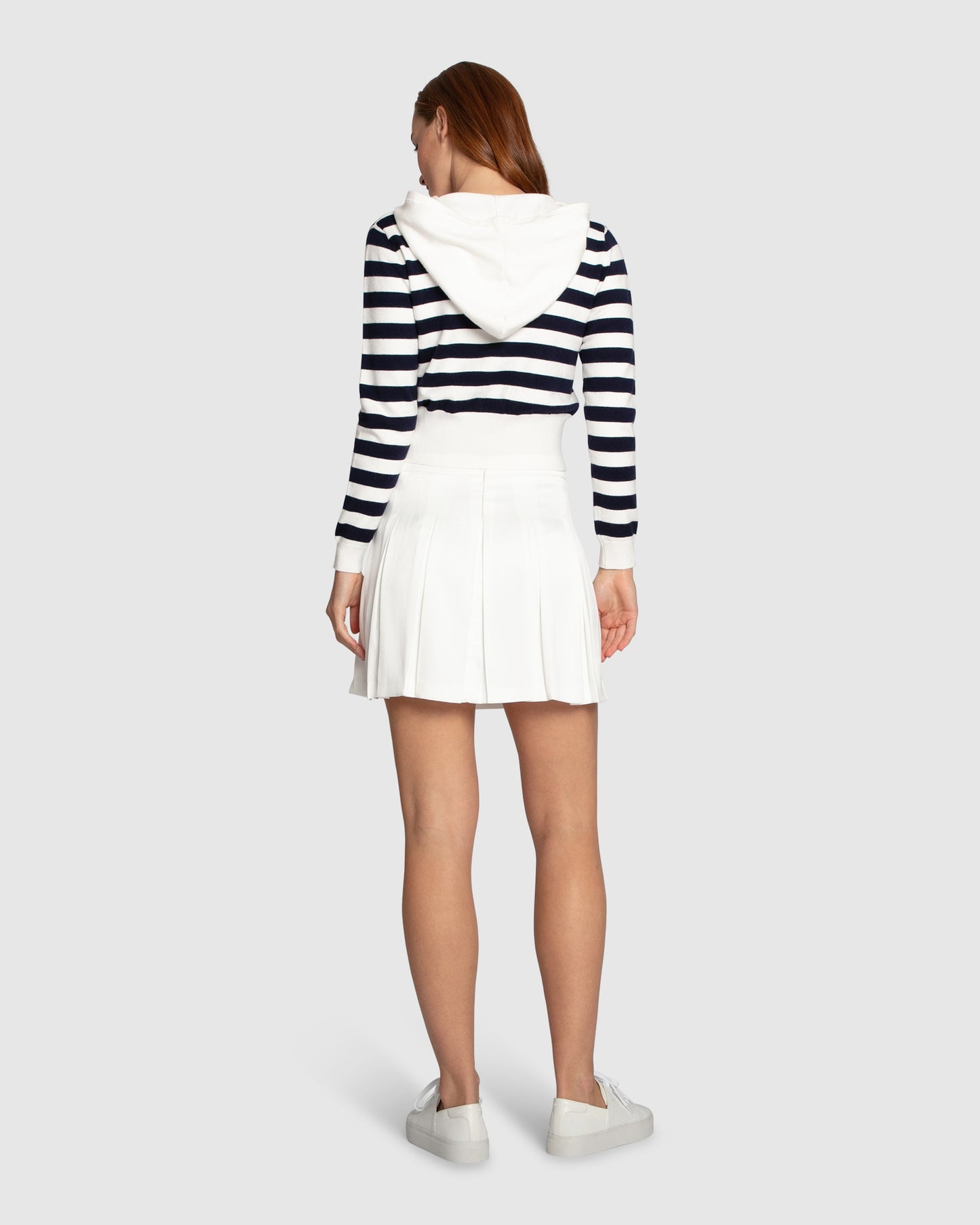 Sail Away Striped Knit Cardigan - Cream/Navy