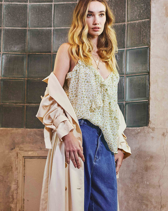 Milkshake Ruffle Cami - Lemon Ditsy