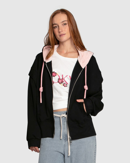 No Ordinary Love Zip Hoodie- Black