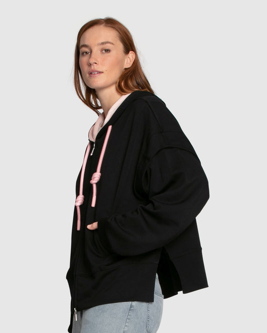 No Ordinary Love Zip Hoodie- Black