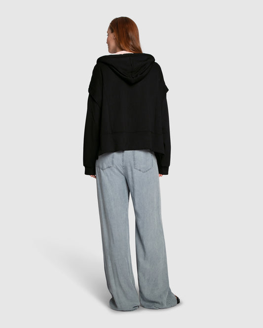 No Ordinary Love Zip Hoodie- Black