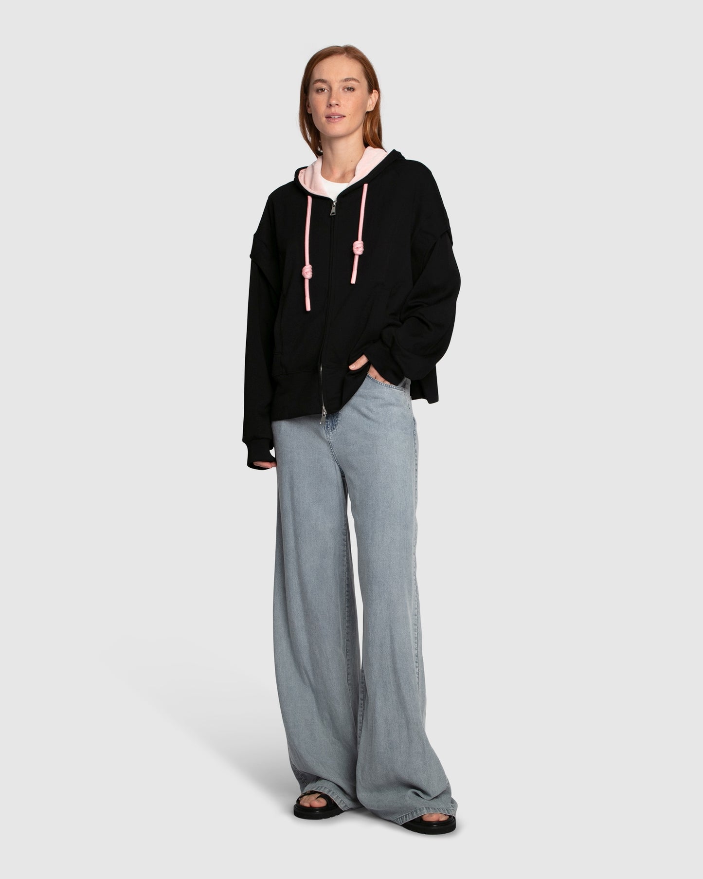 No Ordinary Love Zip Hoodie- Black