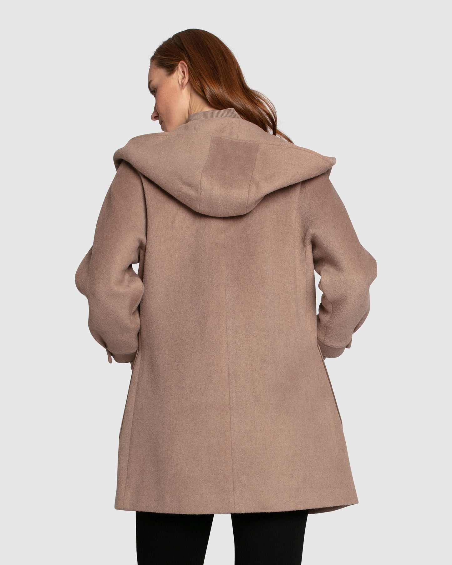 Next To You Hooded Wool Blend Coat - Brown