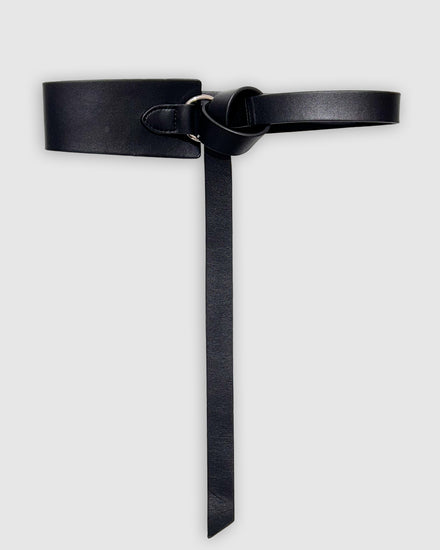New Divide Leather Belt - Black