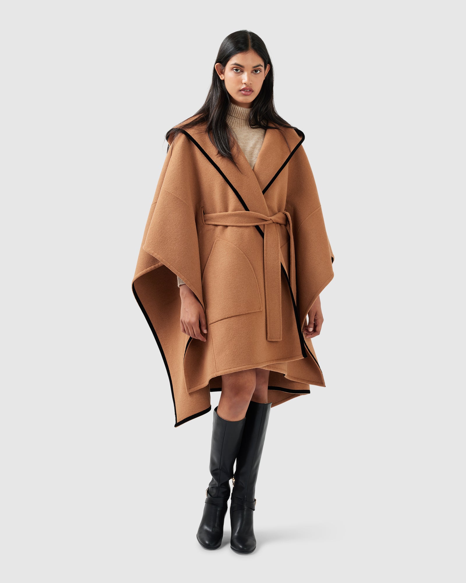 Need You Now Wool Blend Hooded Cape - Camel – Belle & Bloom