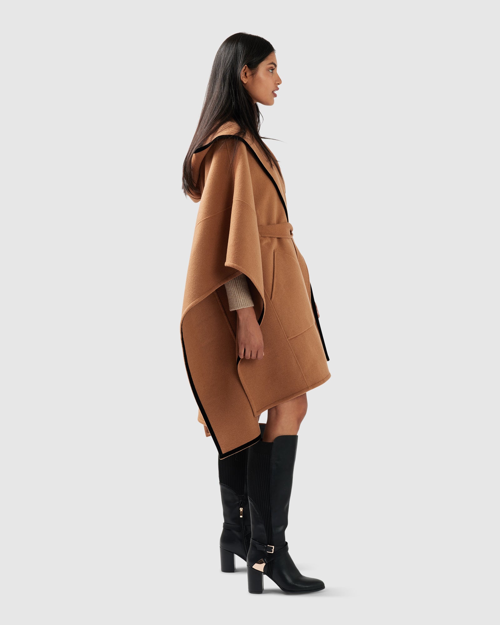 Need You Now Wool Blend Hooded Cape - Camel – Belle & Bloom