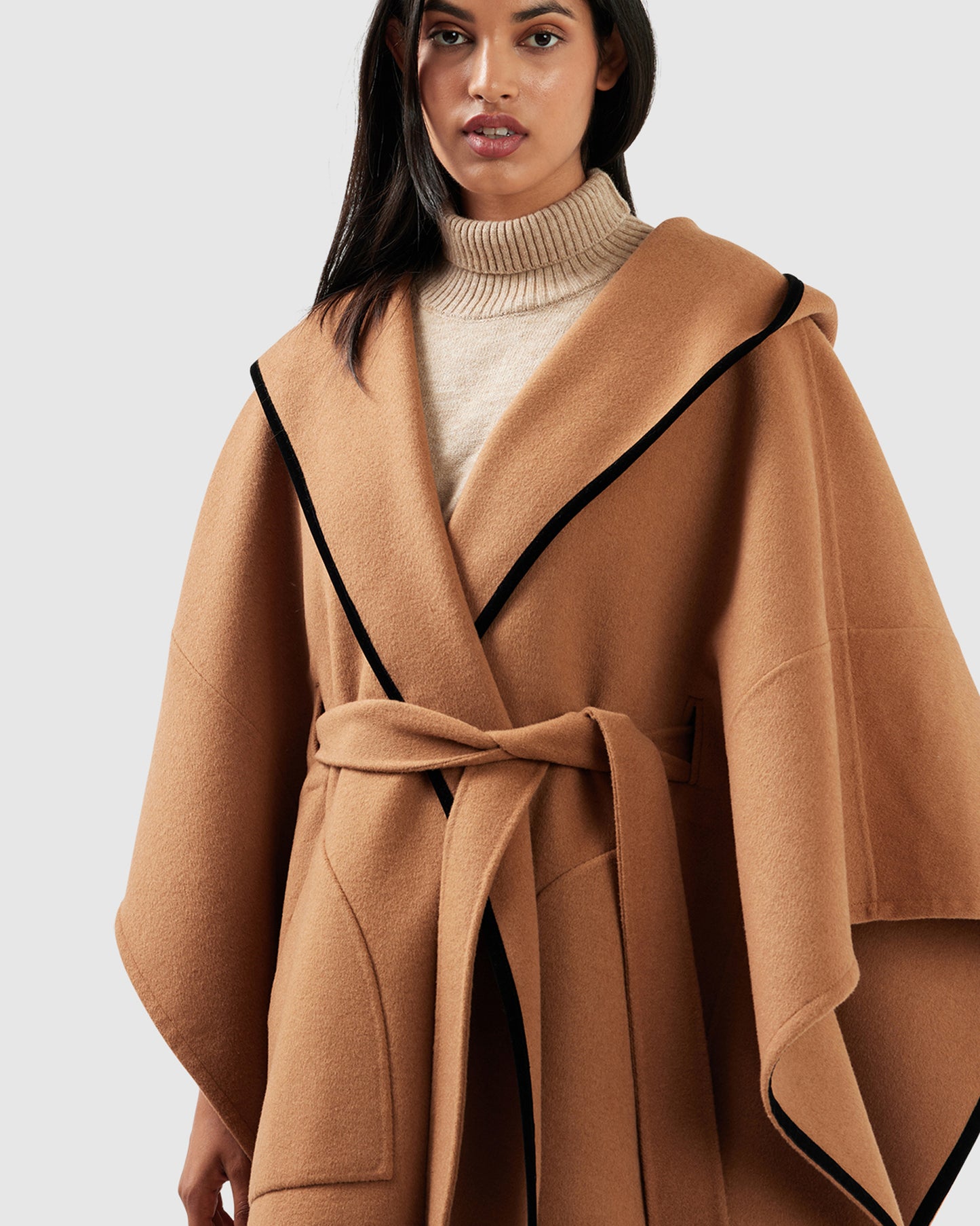 Need You Now Hooded Cape - Camel
