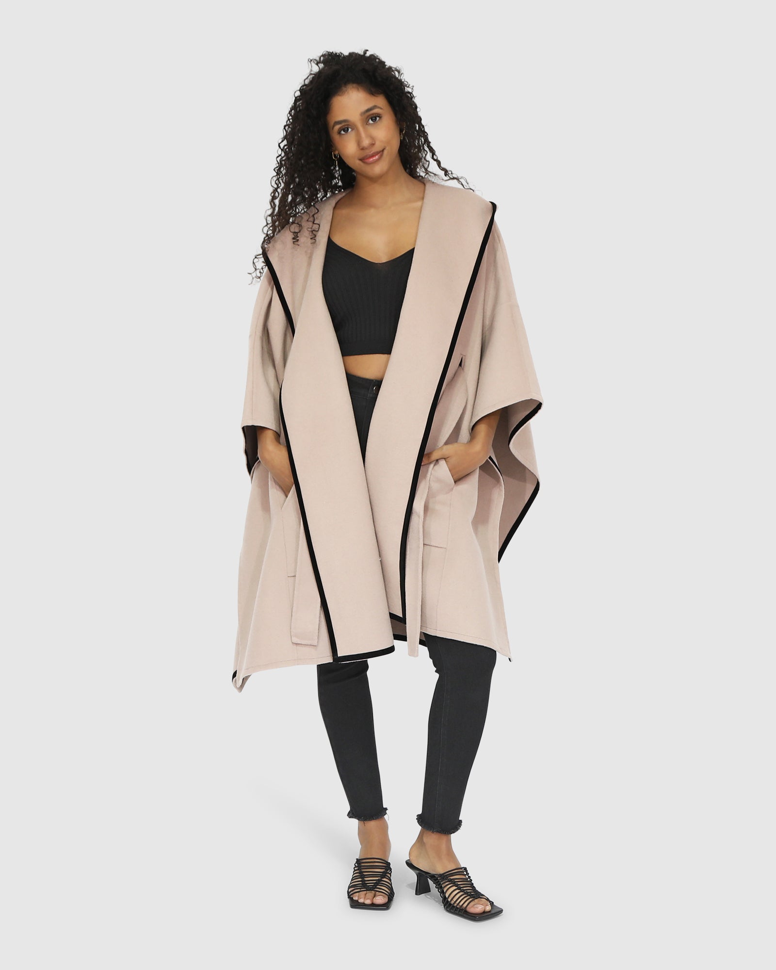 Need You Now Wool Blend Hooded Cape - Sand – Belle & Bloom