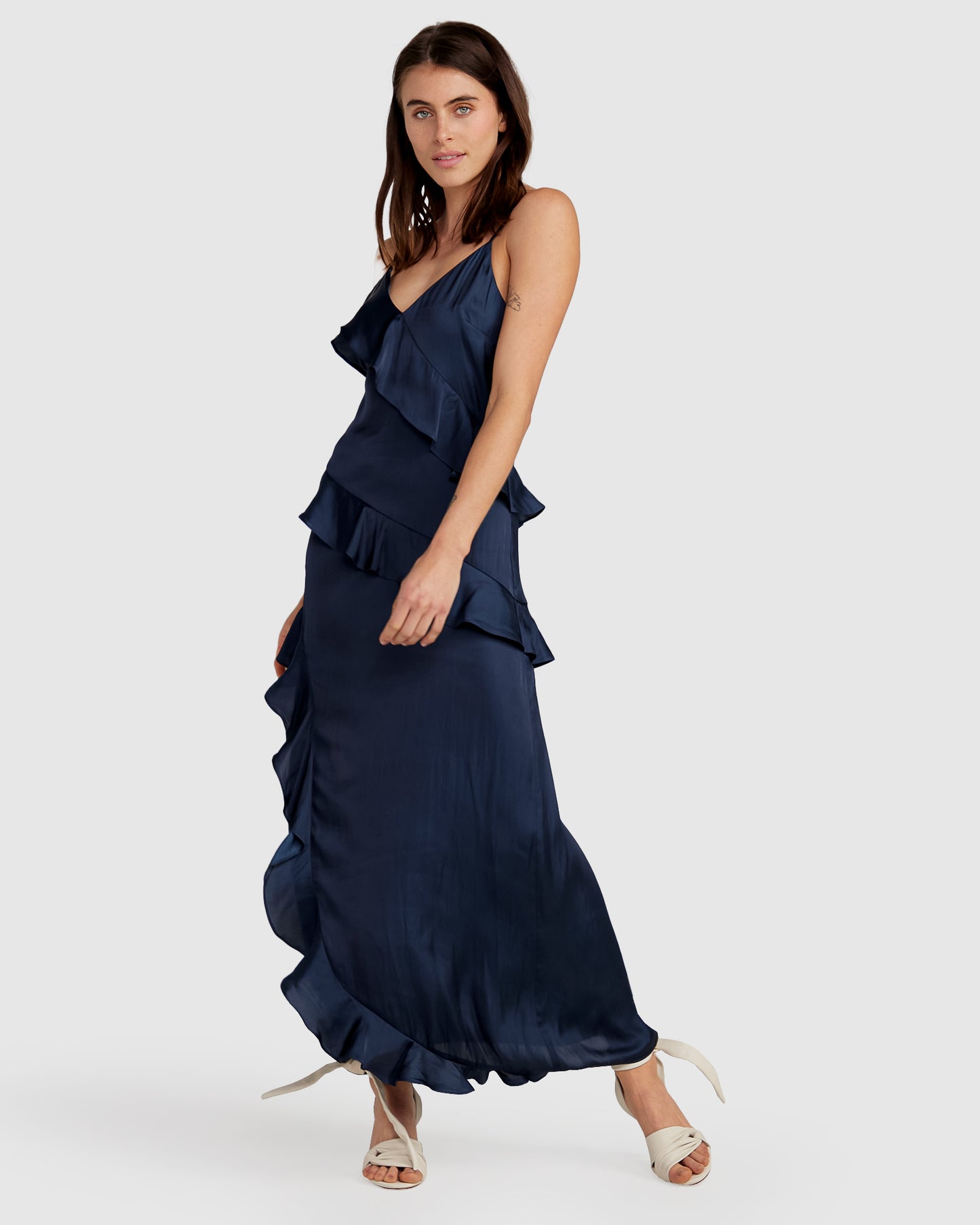 Ocean Eyes Tiered Maxi Dress - Navy