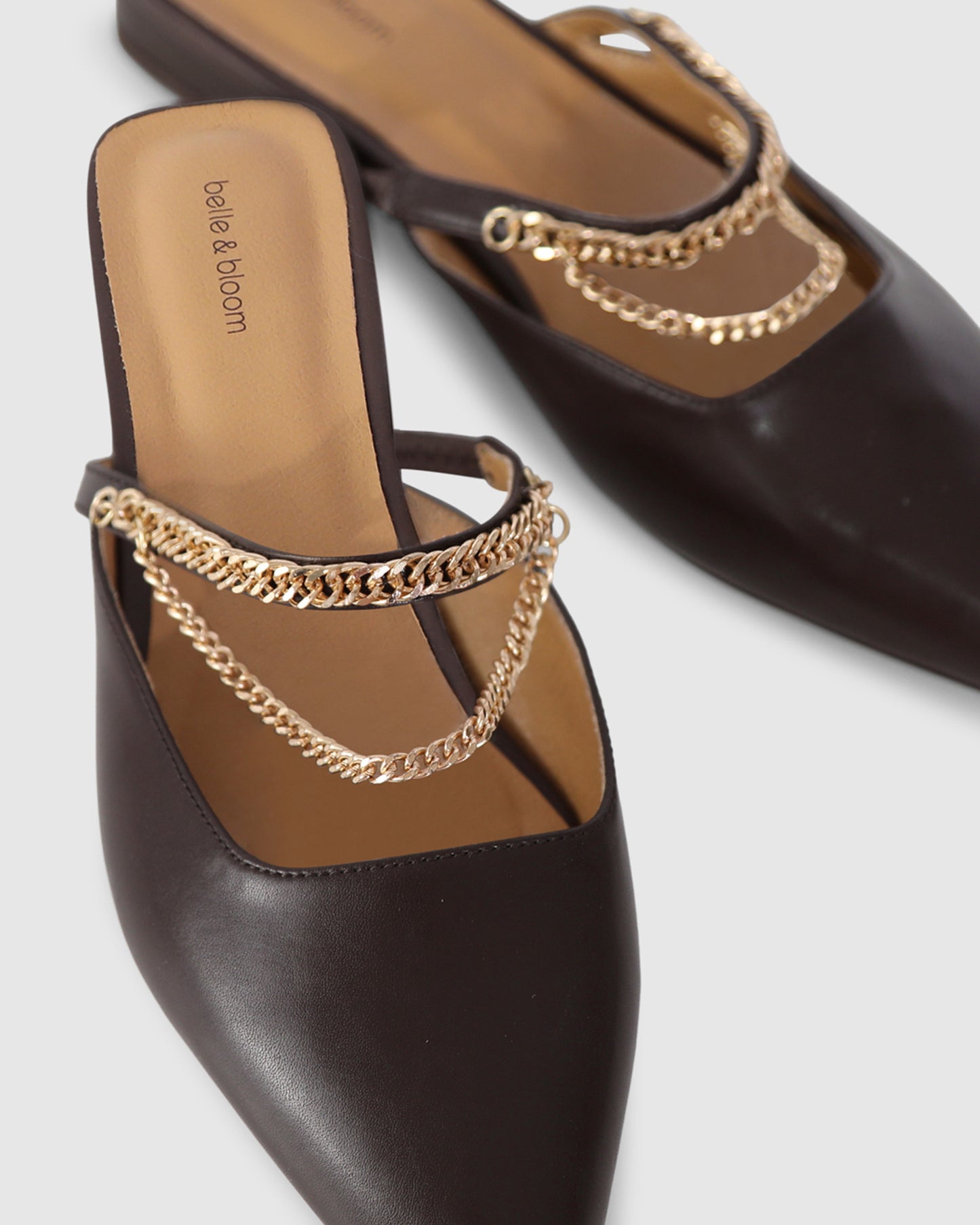 On The Go Leather Flat - Chocolate
