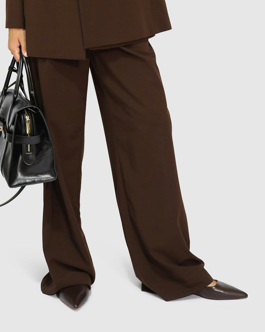 On The Go Leather Flat - Chocolate