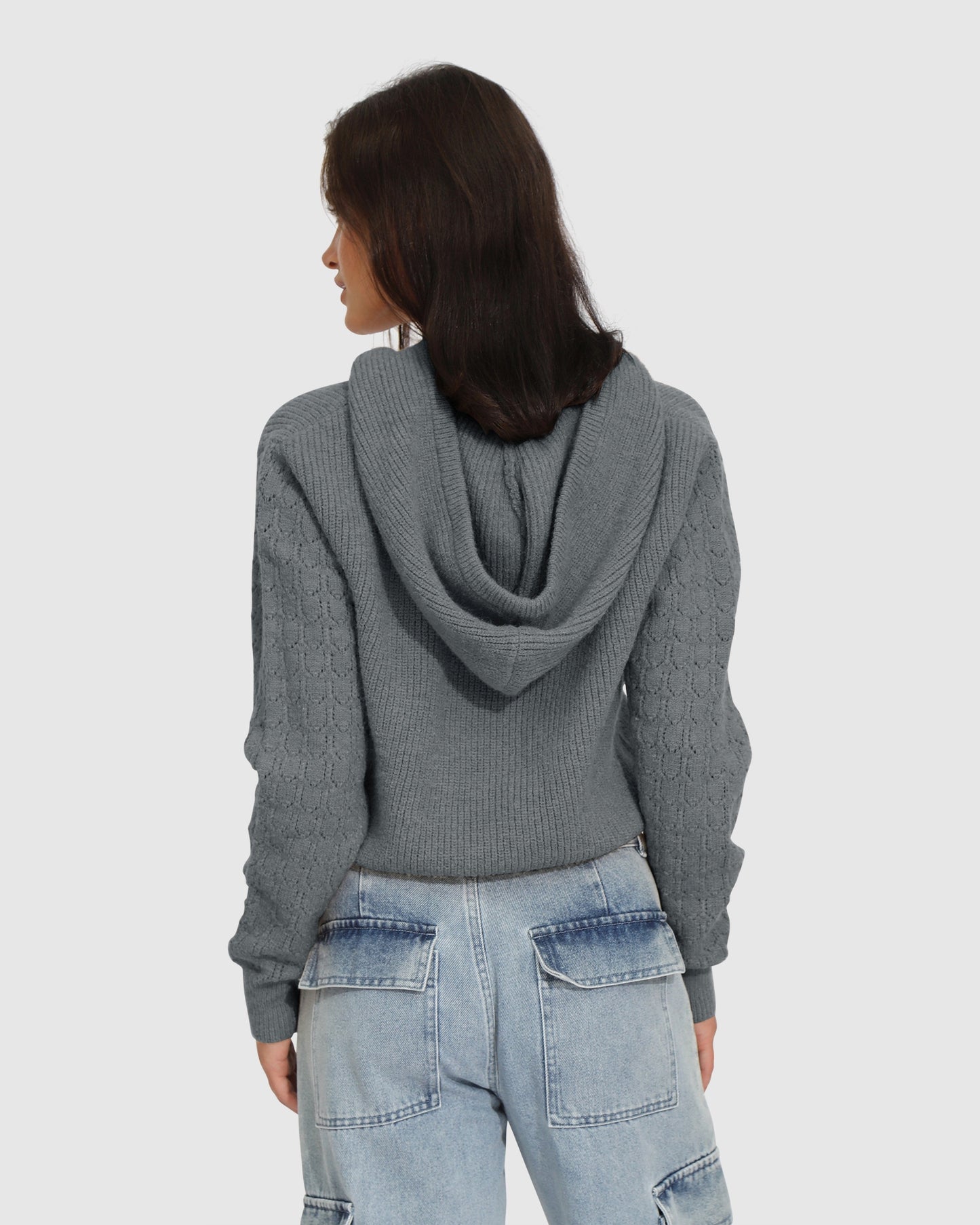 On the Run Knitted Hoodie - Grey