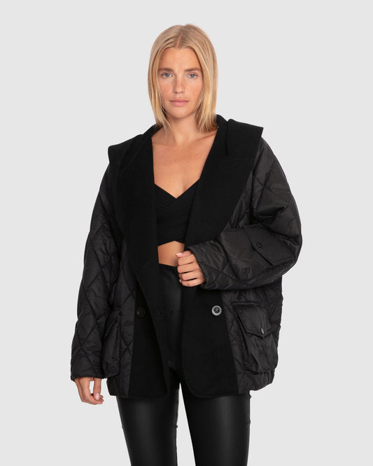 Only You Quilted Utility Jacket - Black