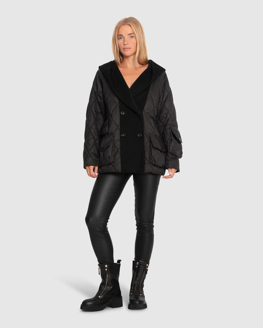 Only You Quilted Utility Jacket - Black