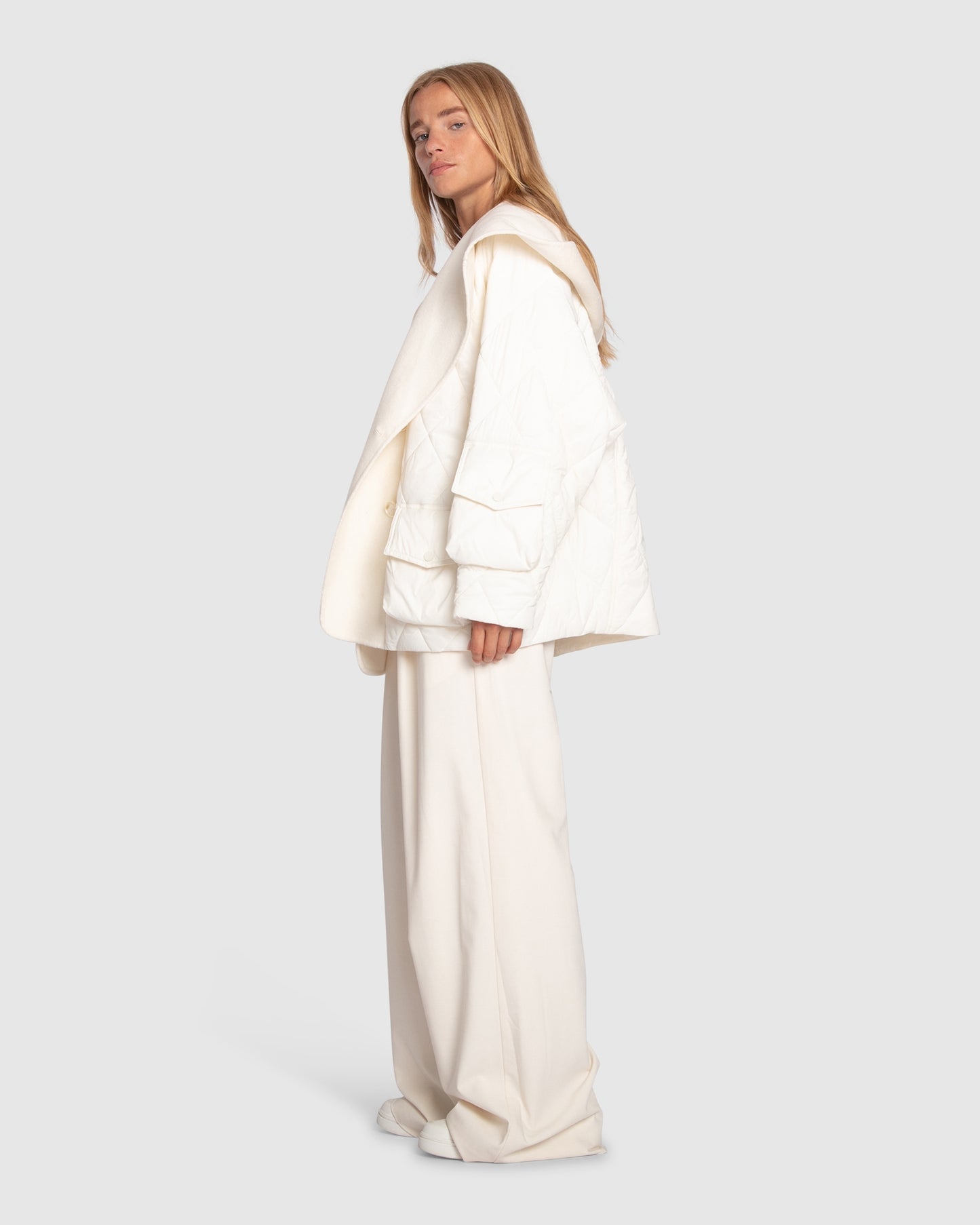 Only You Quilted Utility Jacket - White