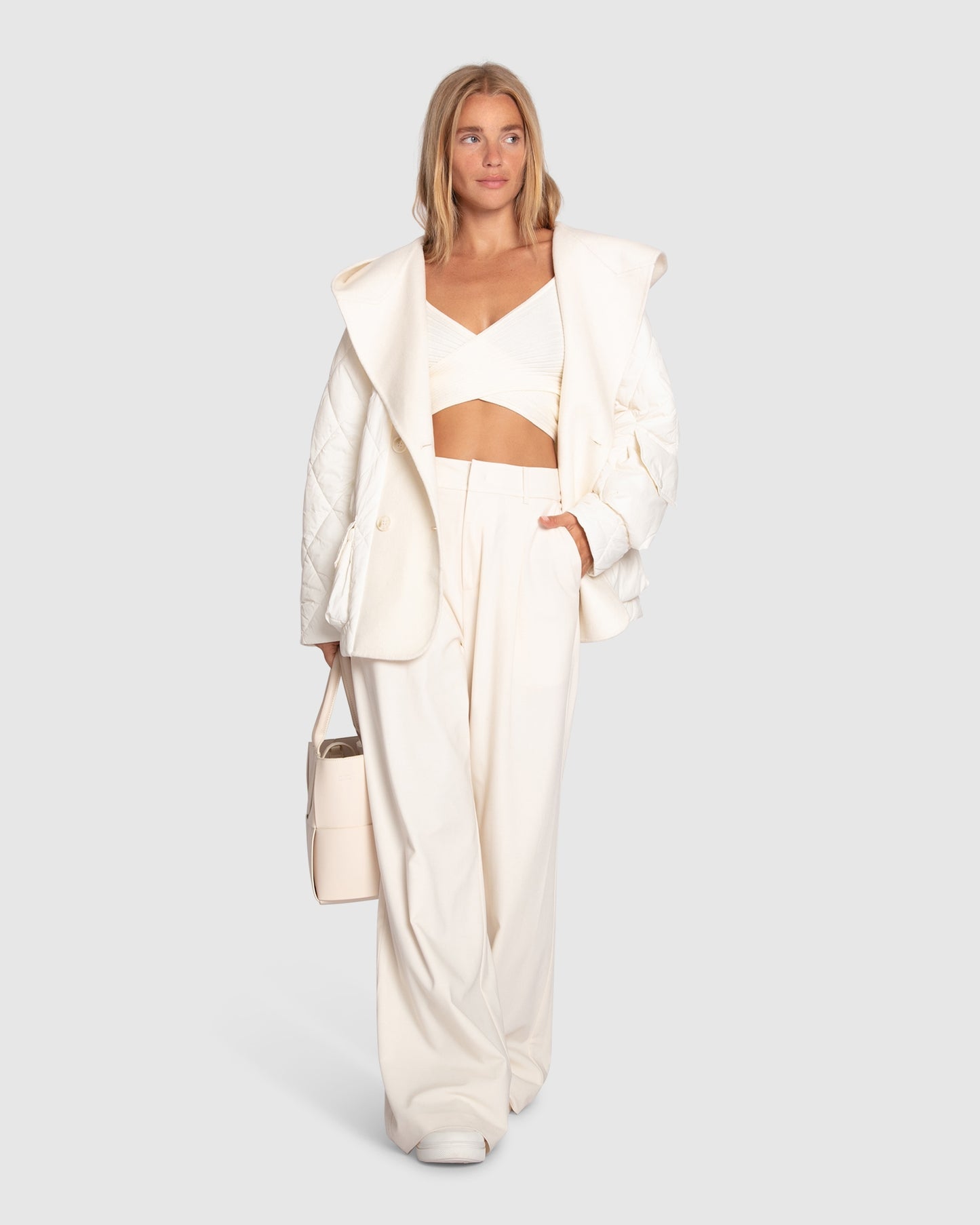 Only You Quilted Utility Jacket - White