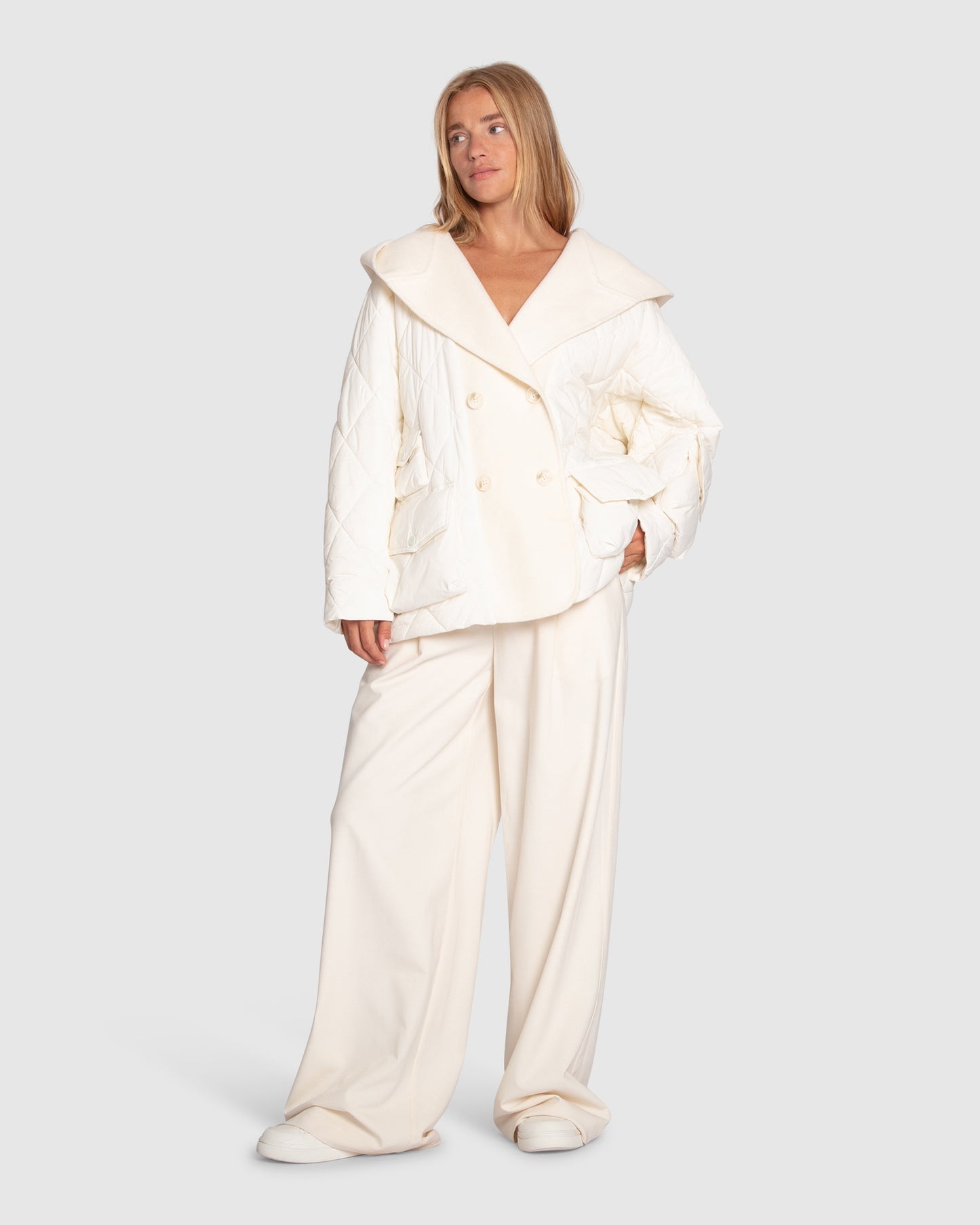 Only You Quilted Utility Jacket - White