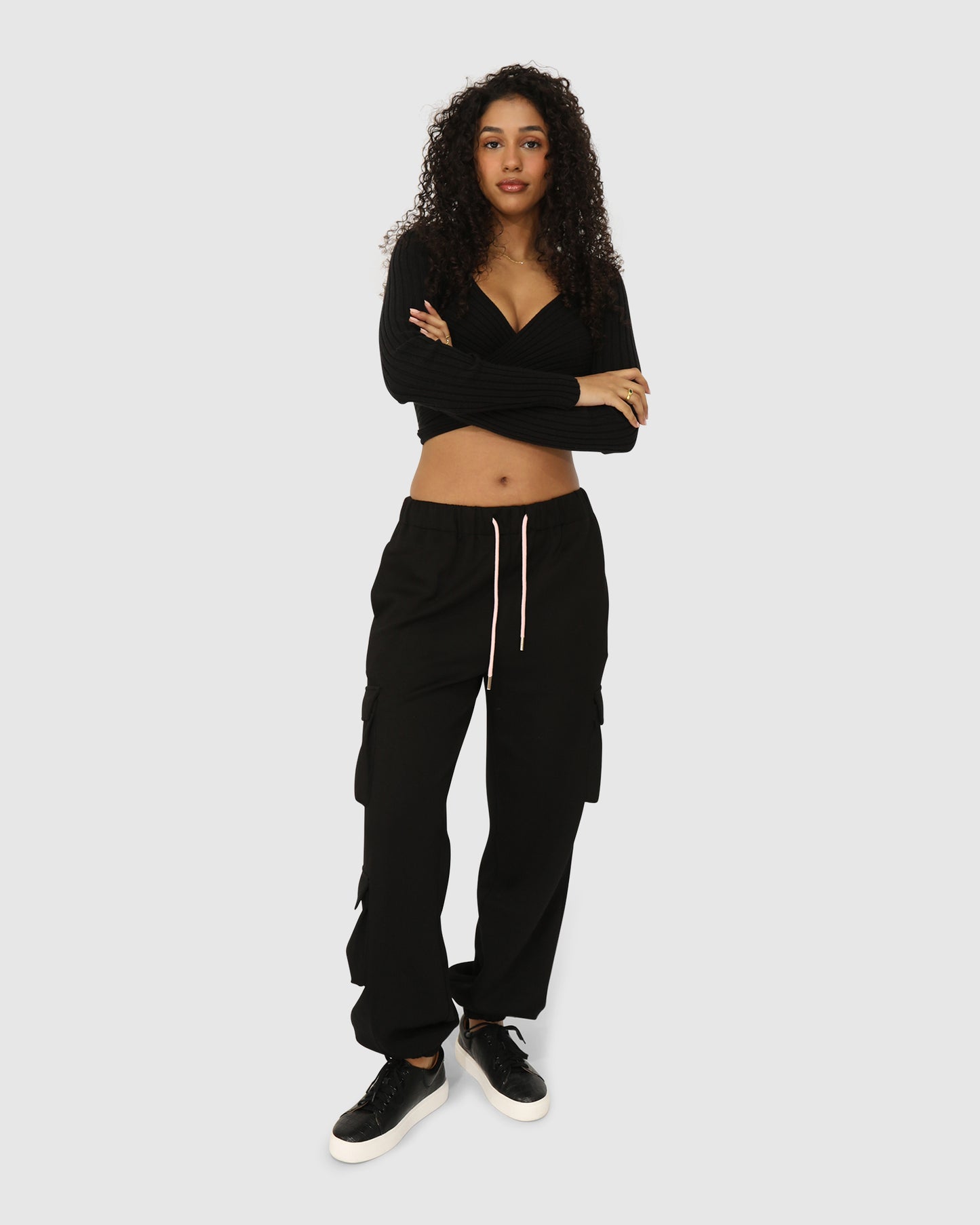 Perfect Match Cargo Trackpants - Black