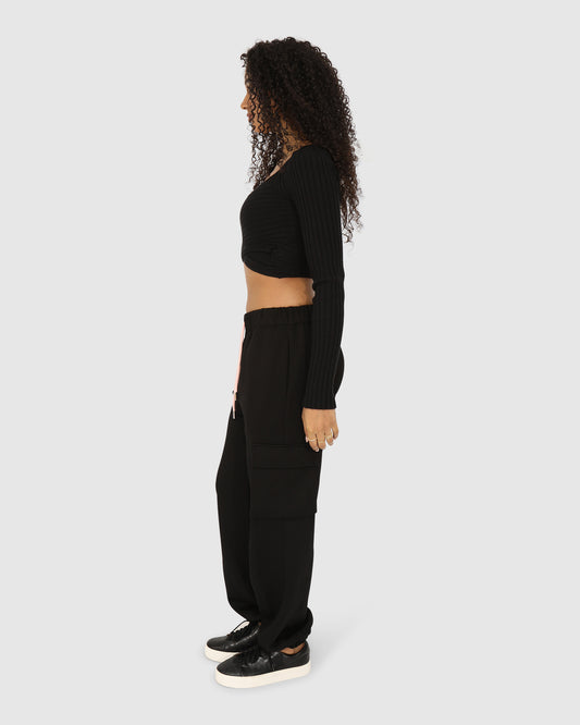 Perfect Match Cargo Trackpants - Black