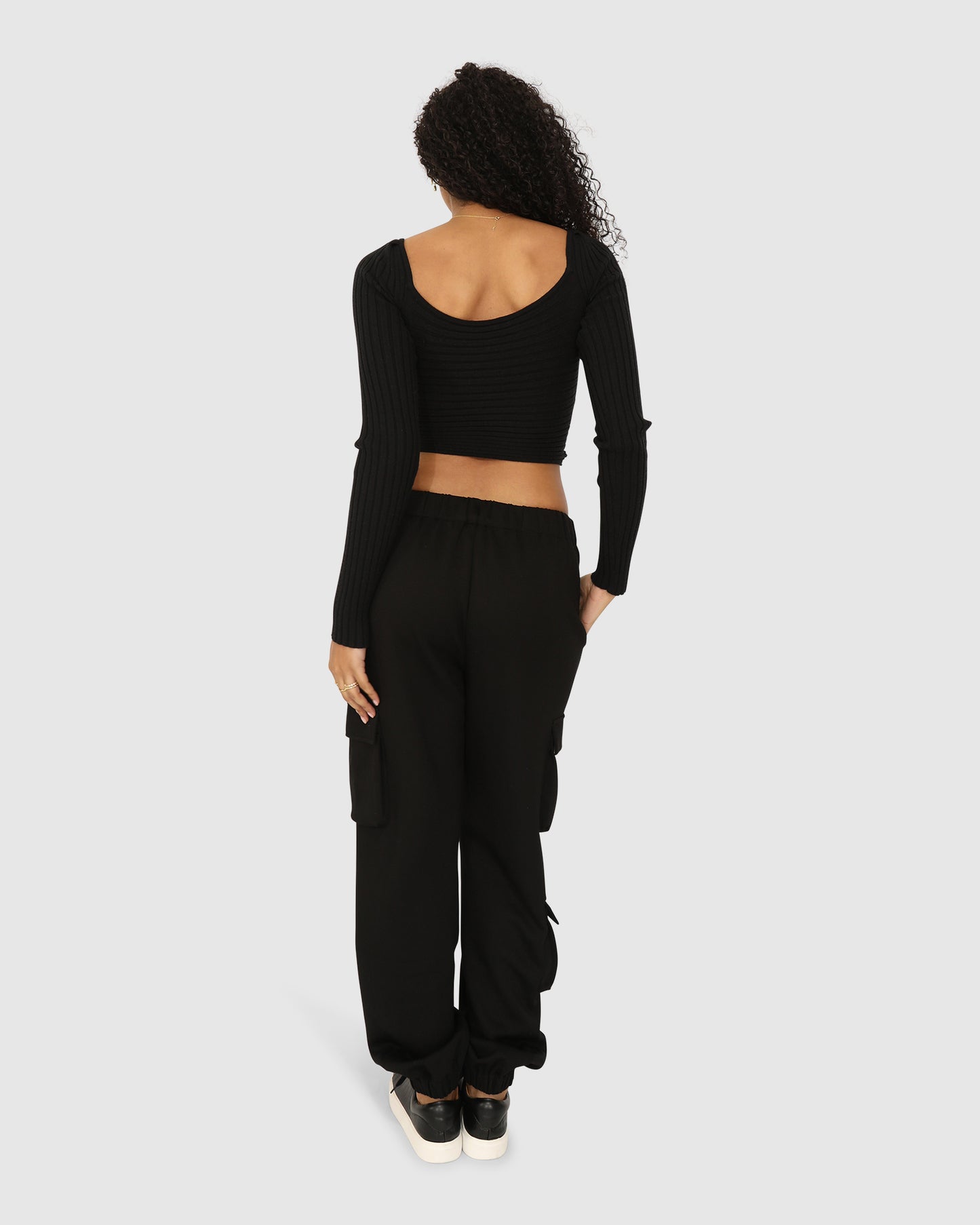 Perfect Match Cargo Trackpants - Black