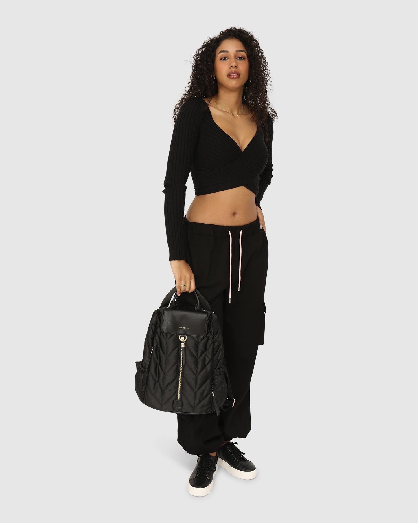 Perfect Match Cargo Trackpants - Black