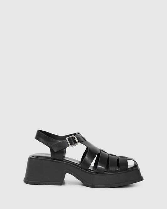 Promises Leather Platform Sandal - Black
