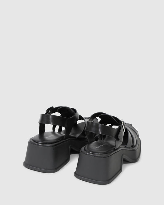 Promises Leather Platform Sandal - Black