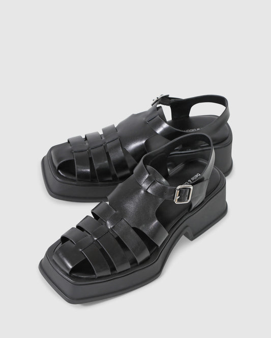 Promises Leather Platform Sandal - Black