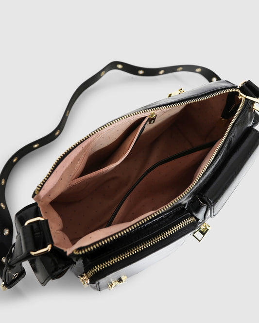Promises Leather Handbag - Black