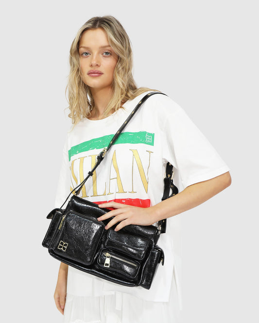 Promises Leather Handbag - Black