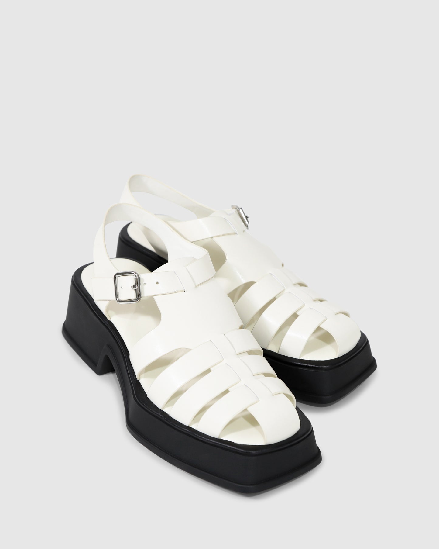 Promises Leather Platform Sandal - Egg Shell