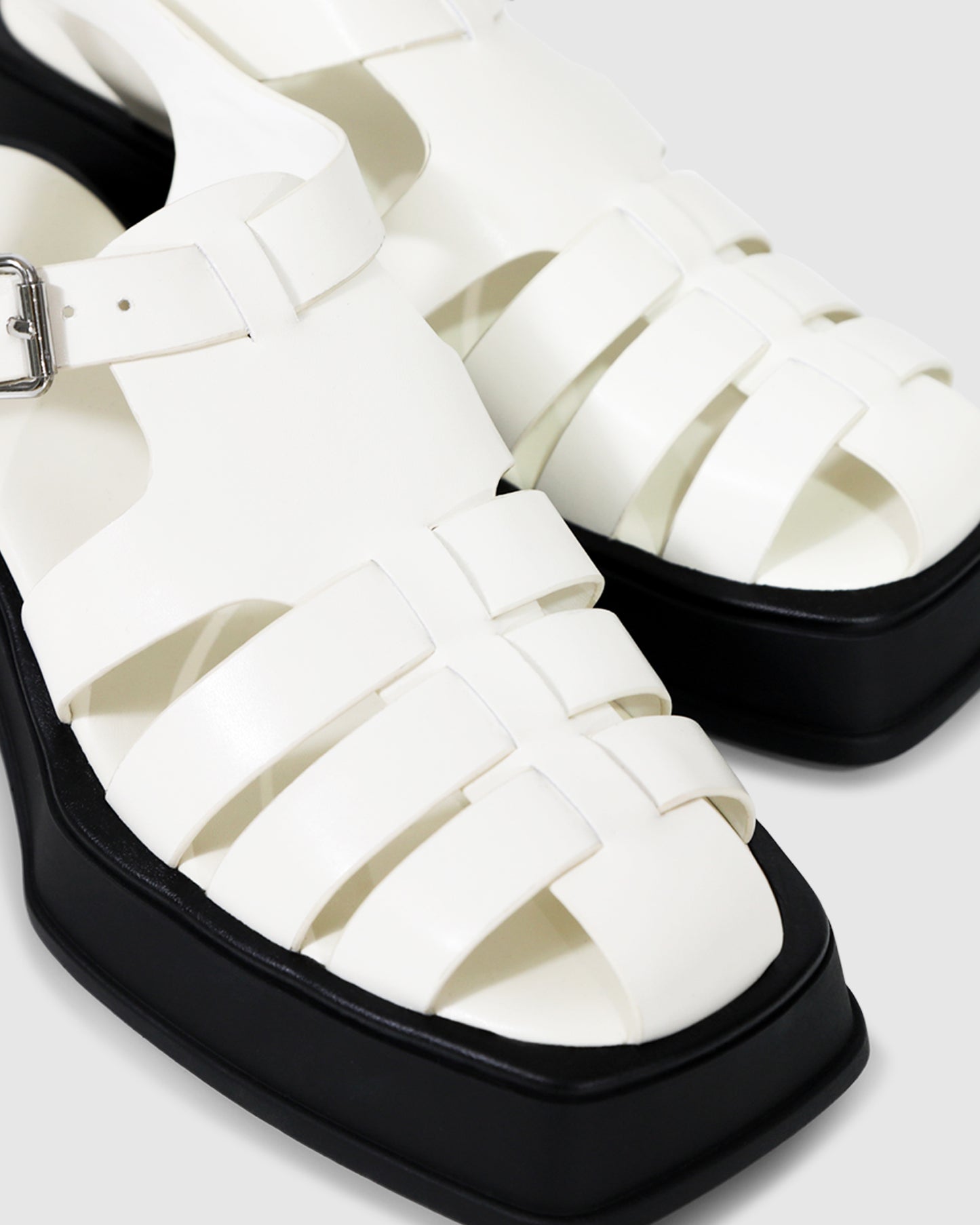 Promises Leather Platform Sandal - Egg Shell