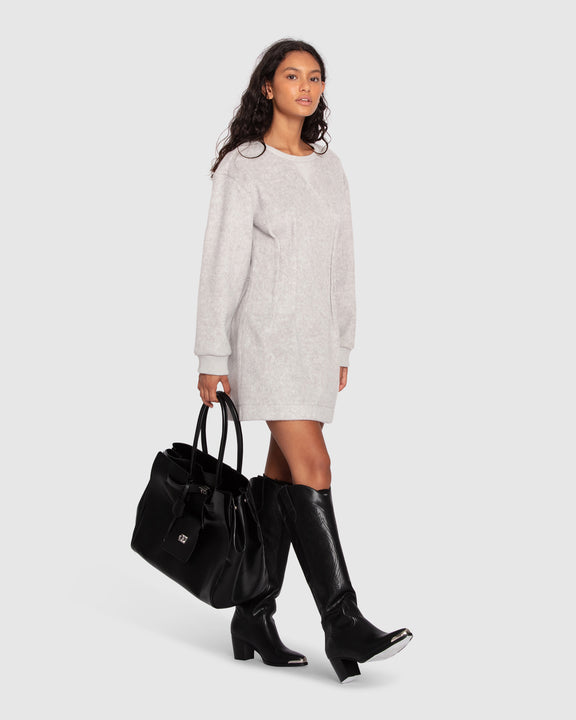 Power Moves Mini Dress - Light Grey
