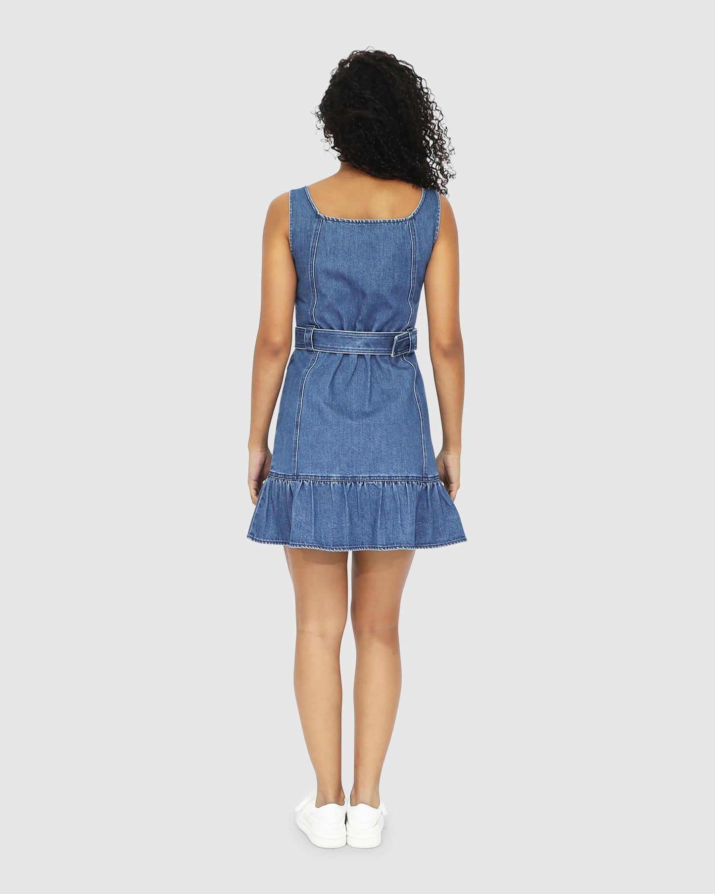 Reunite Denim Mini Dress - Mid Wash