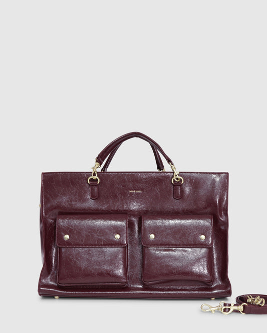 Reflections Leather Shoulder Bag - Burgundy