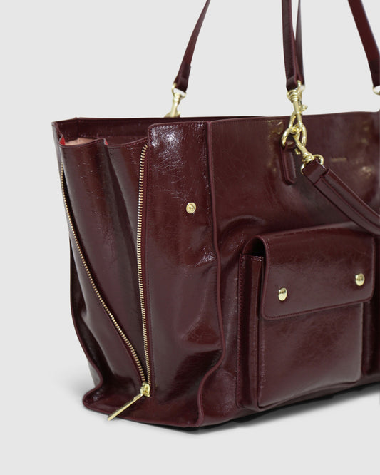 Reflections Leather Shoulder Bag - Burgundy