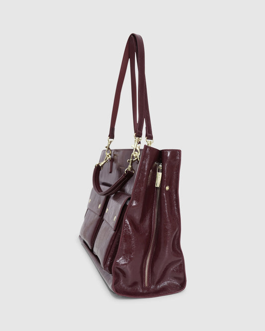 Reflections Leather Shoulder Bag - Burgundy